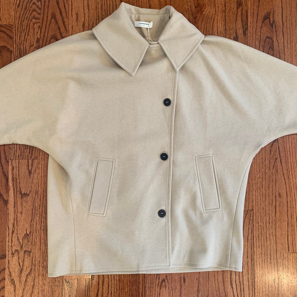 BNWT Commense Button-up Coat Jacket | Beige Khaki | Size Small - Picture 4 of 11